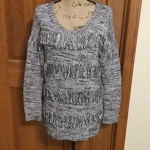 Express fringe scoop neck sweater
